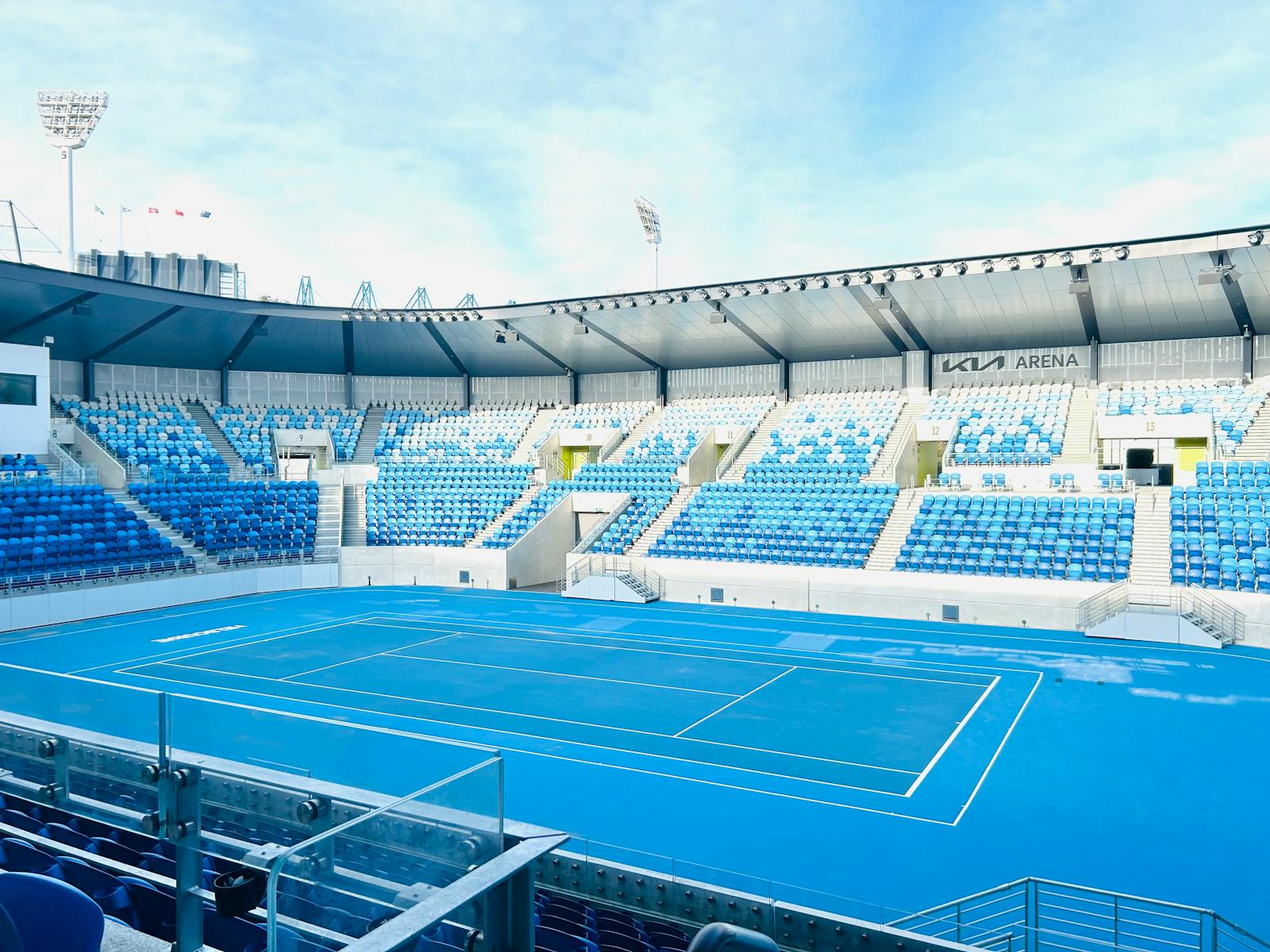 Australian Open tennis court at Melbourne Park in late January