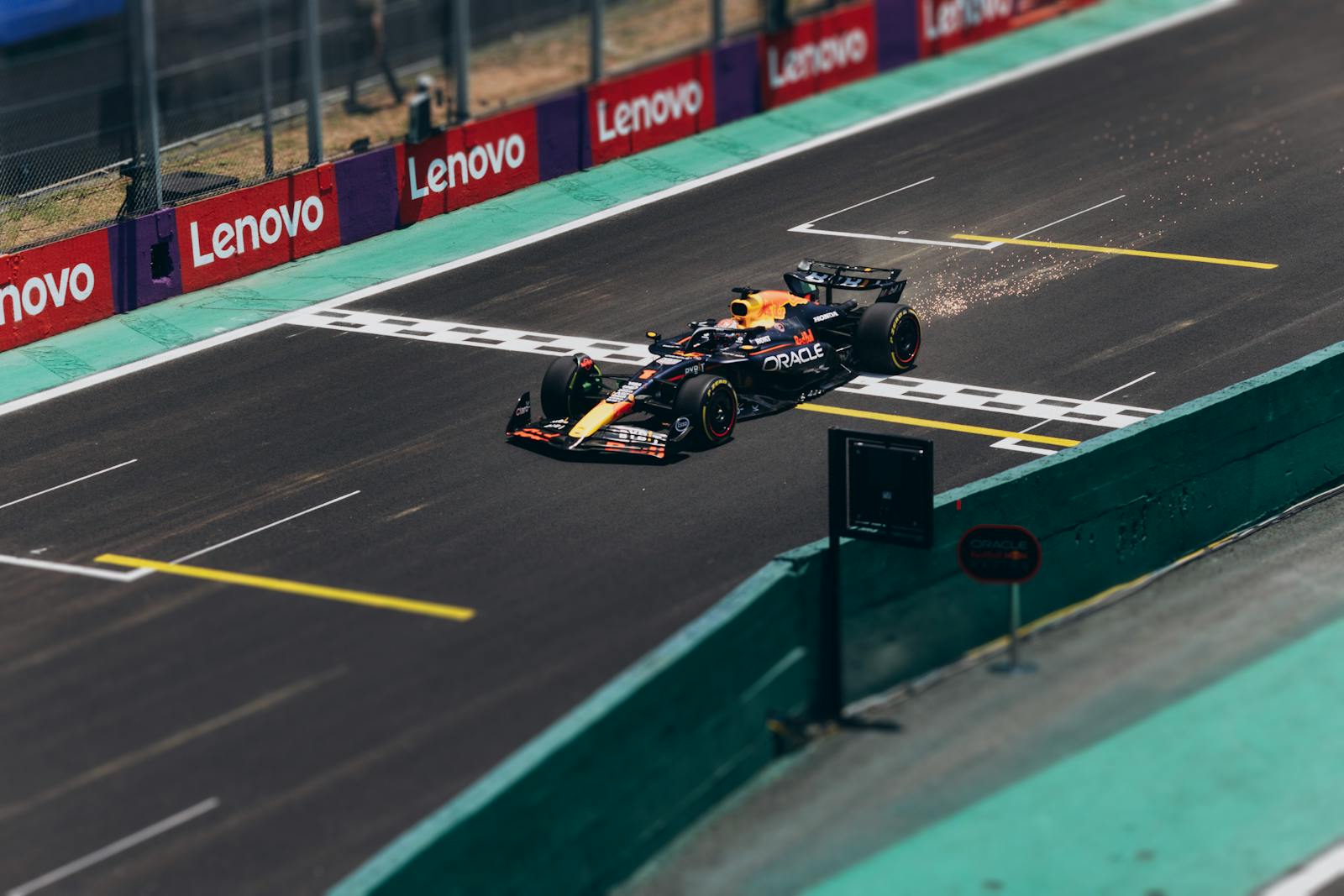 Formula 1 Grand Prix car on a race circuit — Australian Grand Prix takes place at Albert Park in March
