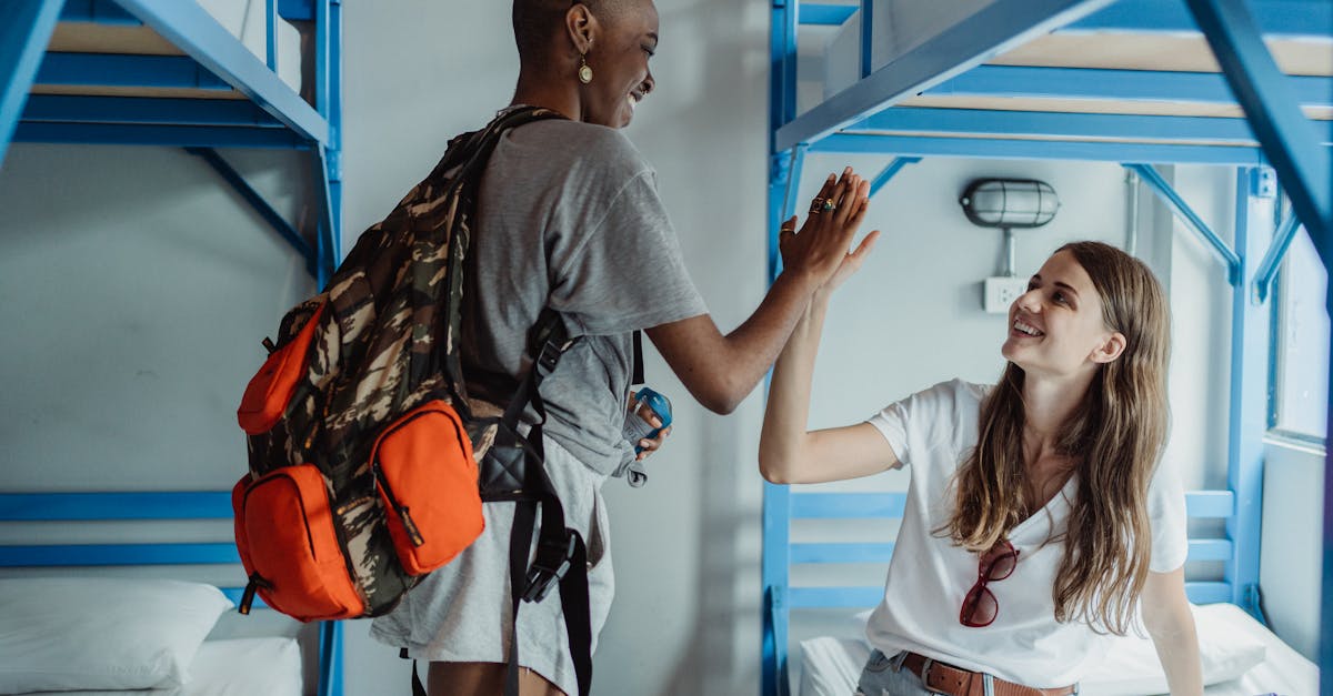 Hostel dormitory beds — backpacker accommodation