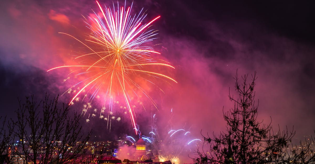 New Year's Eve fireworks over Melbourne skyline