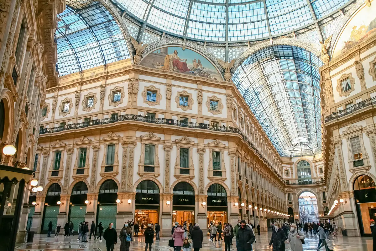 Ornate mosaic tiled floor and glass-roofed walkway inside the Block Arcade in Melbourne