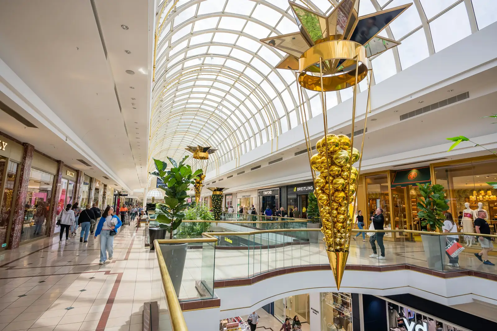The bright interior of Emporium Melbourne shopping centre