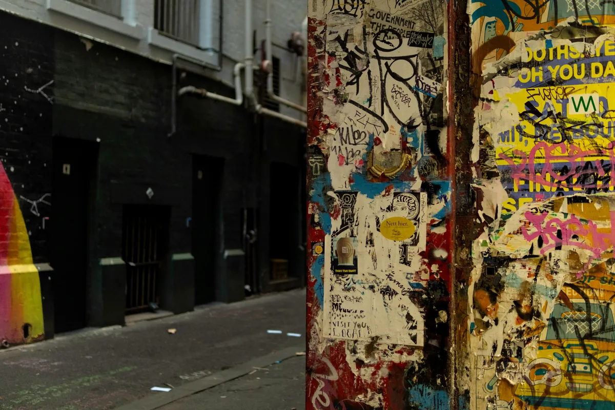 A Melbourne laneway with cafes and street art on a 5-day itinerary