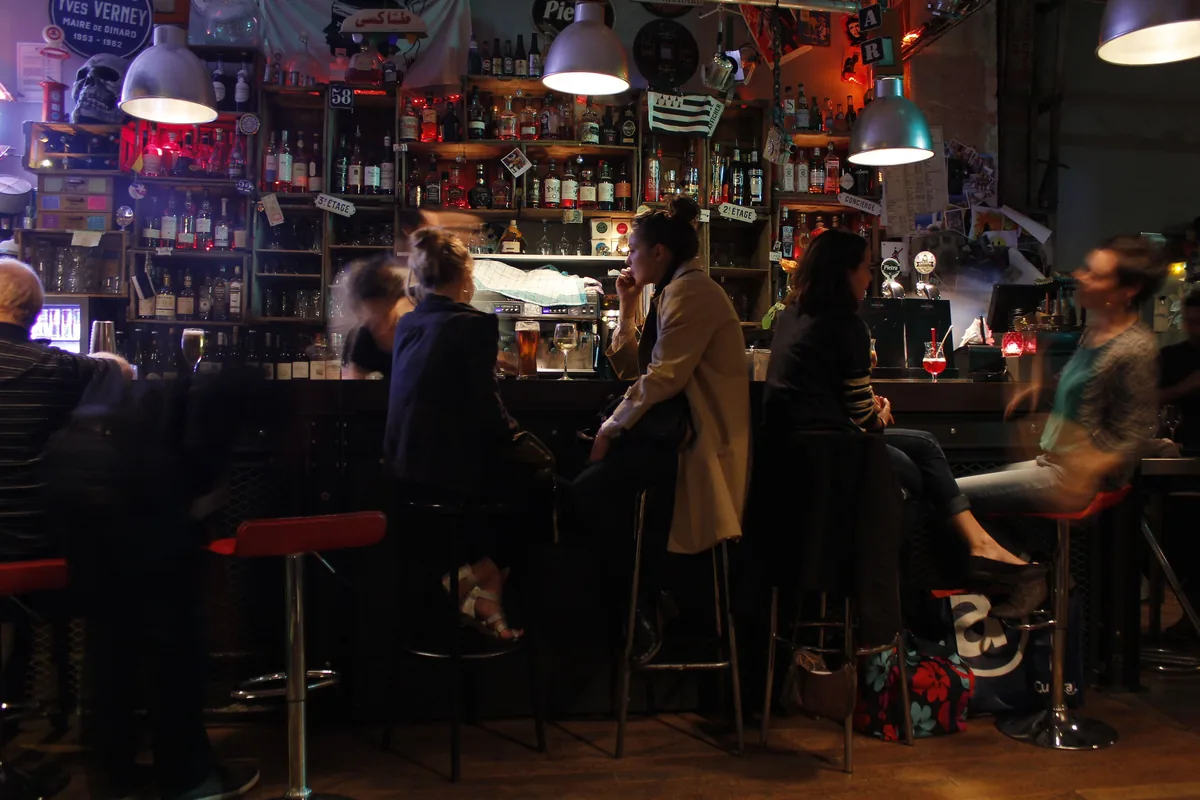 A cosy Melbourne wine bar interior in winter