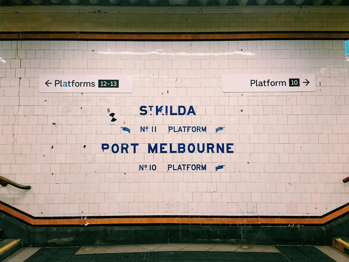 A tram heading towards St Kilda beach in Melbourne