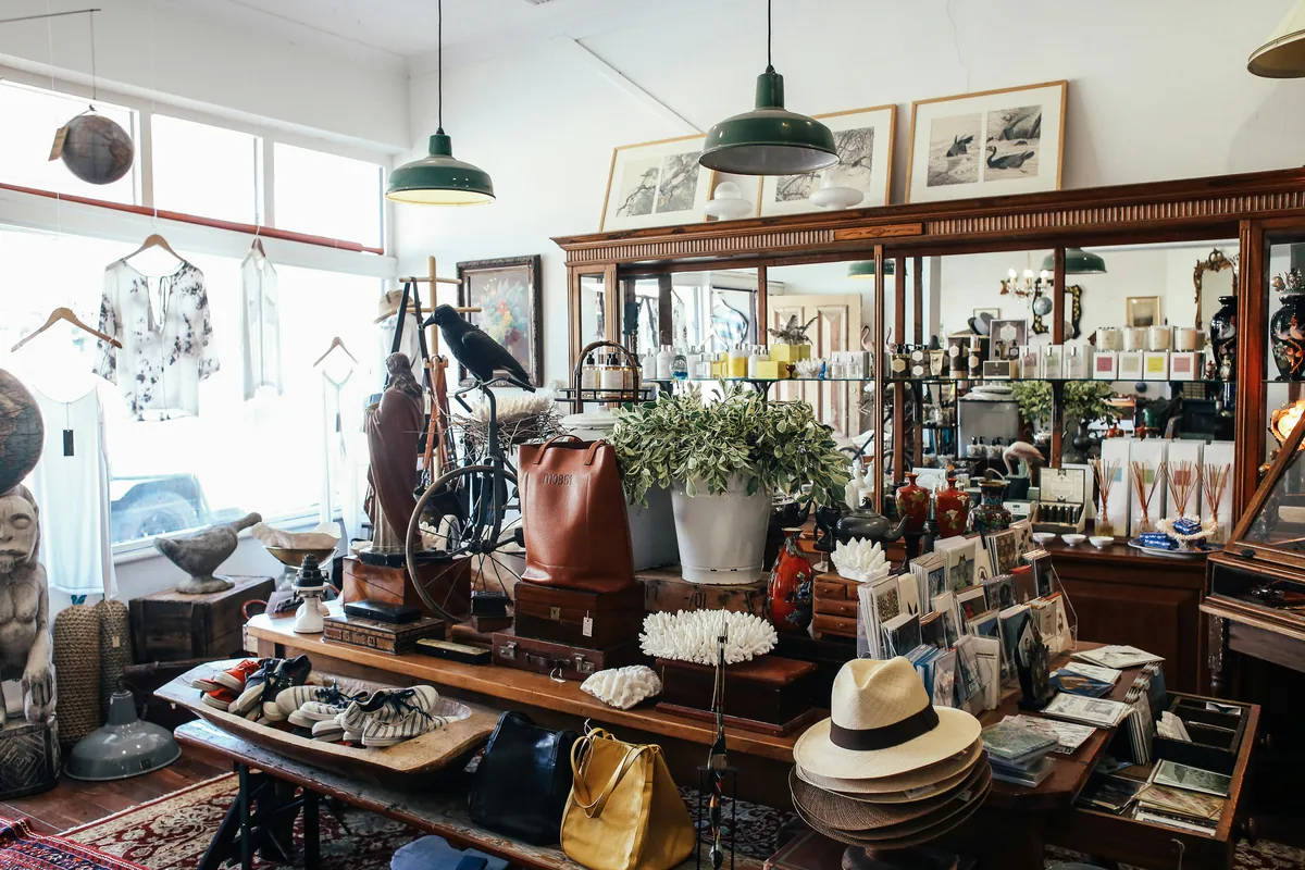 A curated vintage boutique interior in Melbourne