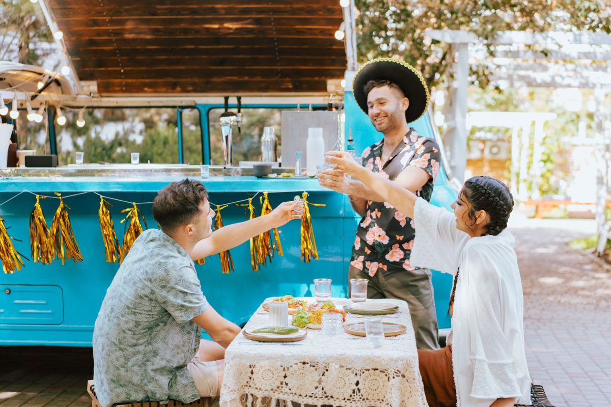 An outdoor food festival