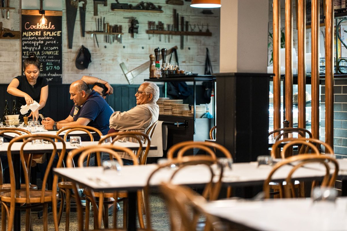 Diners in a Melbourne laneway