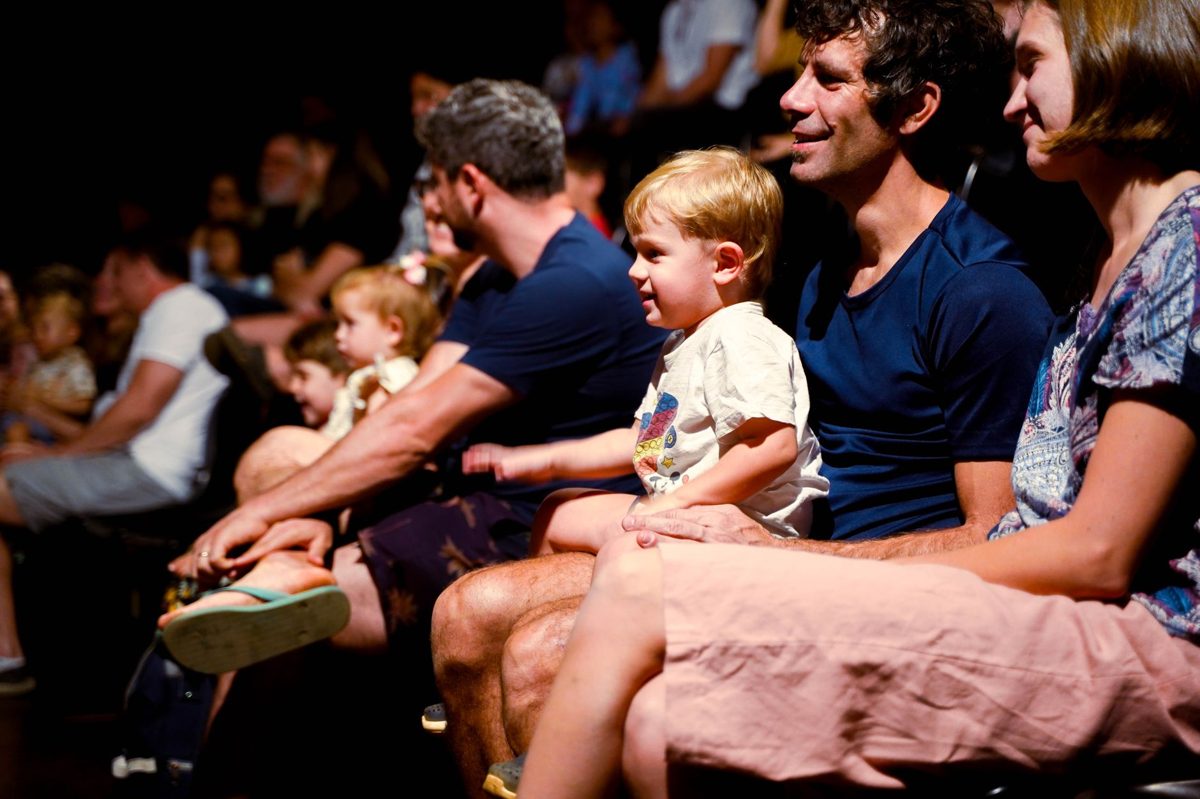 An audience enjoying a live show
