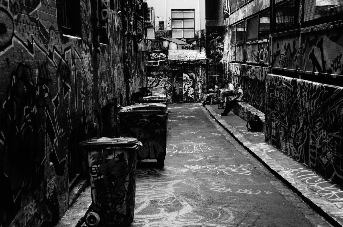 Graffiti covering a Melbourne laneway