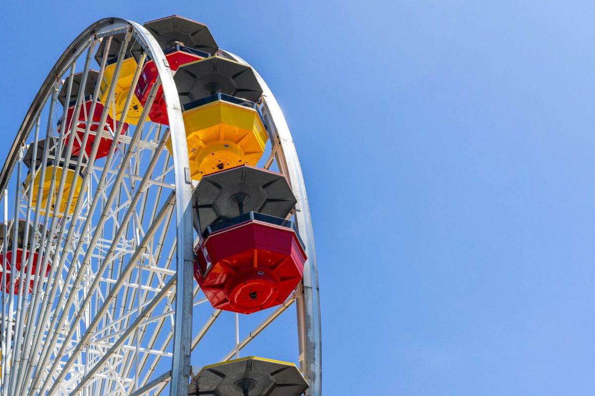 A carnival Ferris wheel