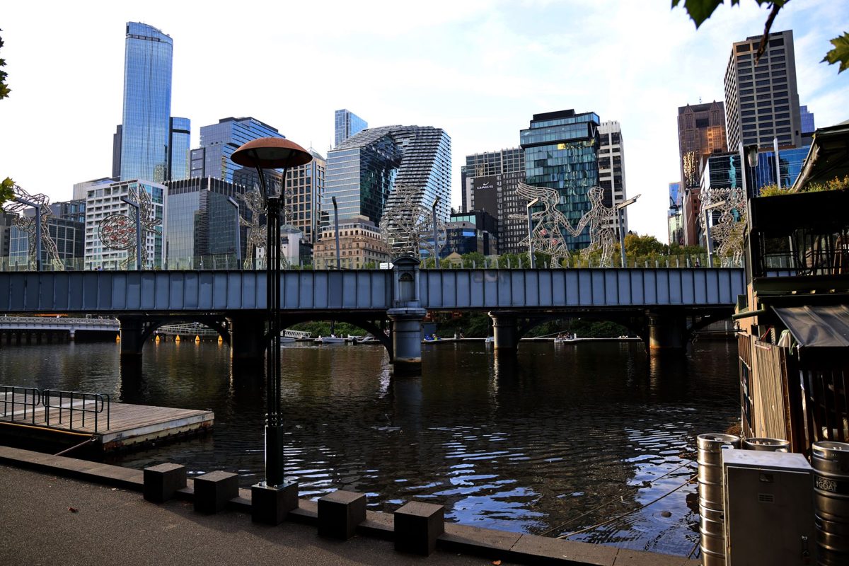 Melbourne city on a bright day