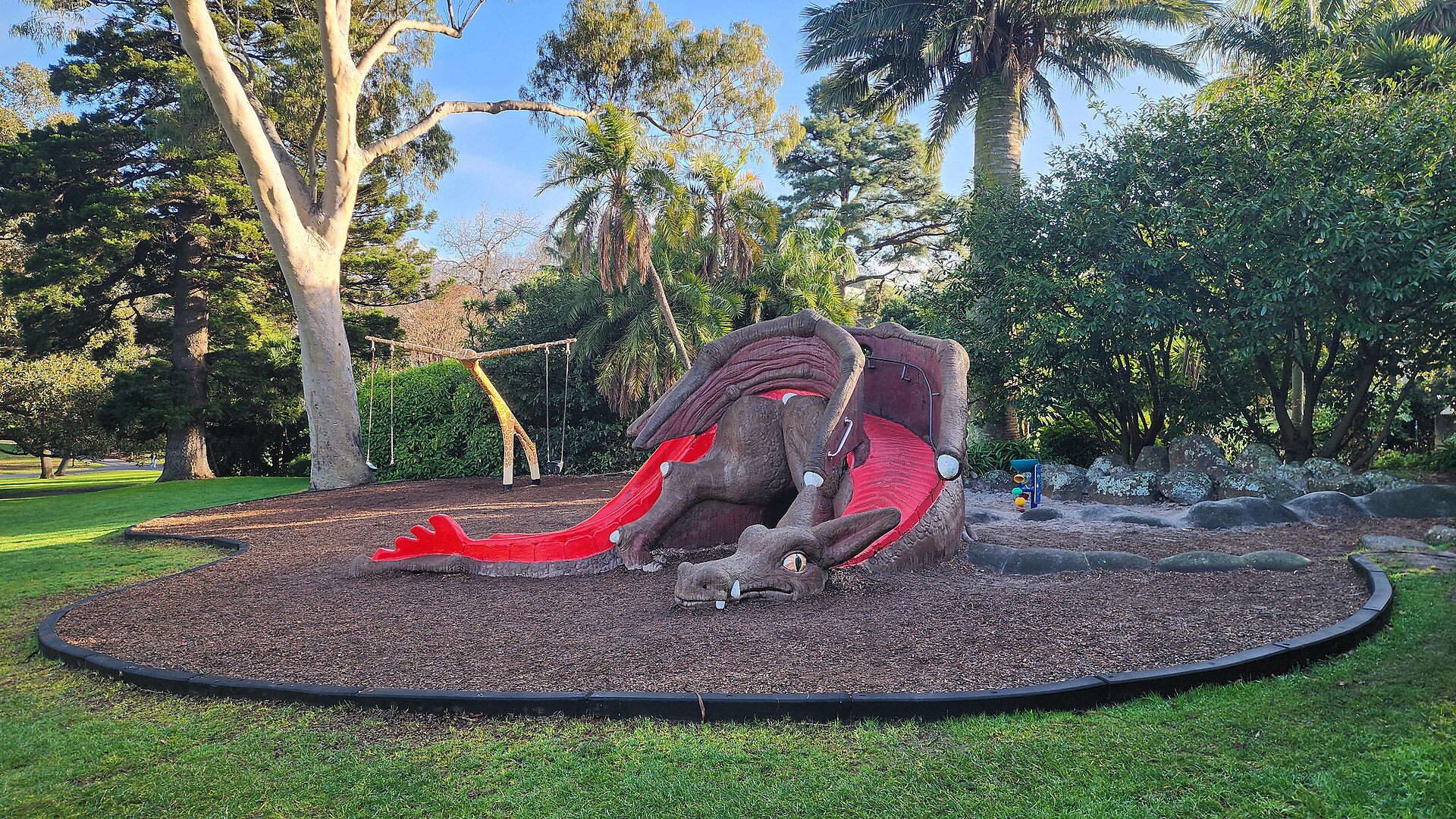 The dragon slide at the Fitzroy Gardens playground in Melbourne